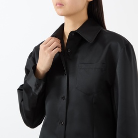 Akita Satin Cinched Shirt Dress