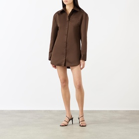 Akita Satin Cinched Shirt Dress