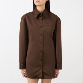 Akita Satin Cinched Shirt Dress