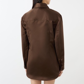 Akita Satin Cinched Shirt Dress