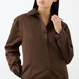 Akita Satin Cinched Shirt Dress
