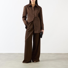 Akita Satin Cinched Shirt Dress