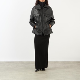 Carnaby Funnel Neck Leather Jacket