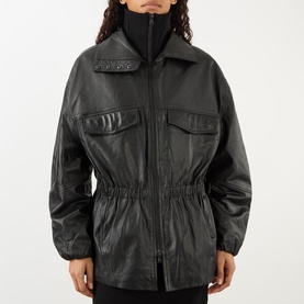 Carnaby Funnel Neck Leather Jacket