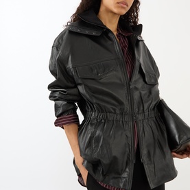 Carnaby Funnel Neck Leather Jacket