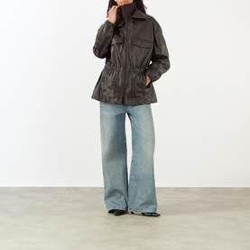 Carnaby Funnel Neck Leather Jacket