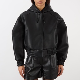 Jackon Faux Leather Bomber Jacket