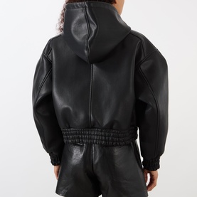 Jackon Faux Leather Bomber Jacket