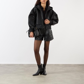 Jackon Faux Leather Bomber Jacket