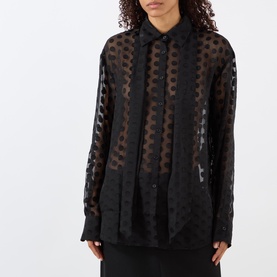 Peri Tie-Neck Polka Dot Blouse