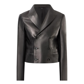 Double Breasted Leather Blazer