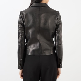 Double Breasted Leather Blazer