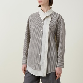 Mira Asymmetric Striped Shirt