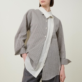 Mira Asymmetric Striped Shirt