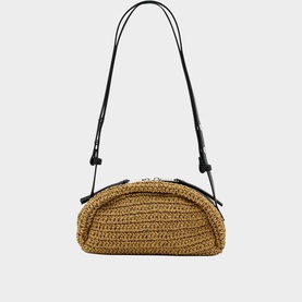 Rosalie Arc Raffia Crossbody Bag