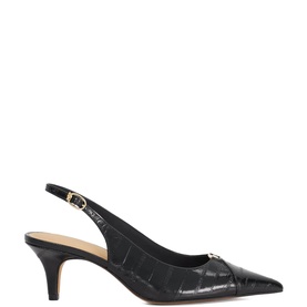 Distinctive Mock-Croc Slingback Heels