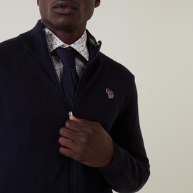 Zebra Logo Badge Zip-Through Cardigan