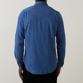 Coloured Button Tailored Denim Shirt