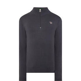 Zebra Half-Zip Knit Sweater