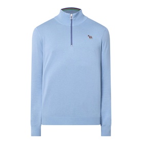 Zebra Badge Half-Zip Sweater