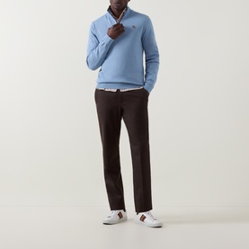 Zebra Badge Half-Zip Sweater