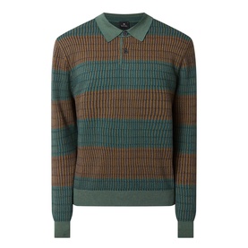 Striped Long-Sleeved Polo Shirt