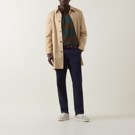Striped Long-Sleeved Polo Shirt