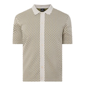 Jacquard Button-Through Polo Shirt