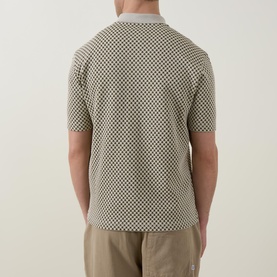 Jacquard Button-Through Polo Shirt