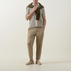 Jacquard Button-Through Polo Shirt