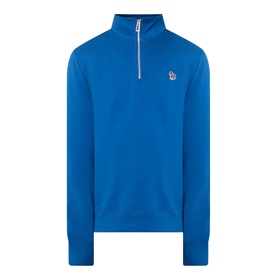 Zebra Motif Half-Zip Sweatshirt