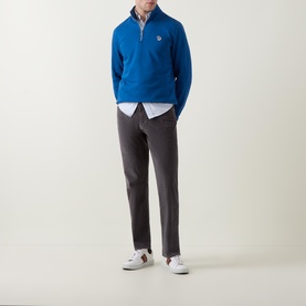 Zebra Motif Half-Zip Sweatshirt