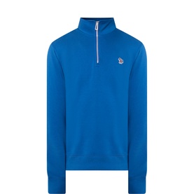 Zebra Motif Half-Zip Sweatshirt