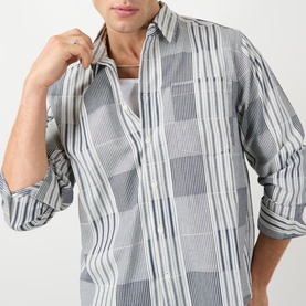 Double Face Striped Overshirt