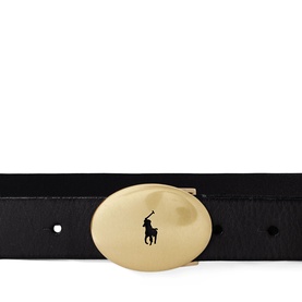 ID Oval-Buckle Leather Belt