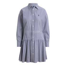Pony Logo Stiped Mini Shirt Dress
