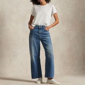 High-Rise Wide-Leg Cropped Jeans