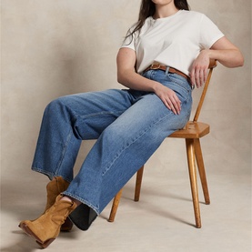 High-Rise Wide-Leg Cropped Jeans