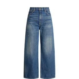 High-Rise Wide-Leg Cropped Jeans