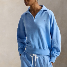 Pony Logo Quarter Zip Fleece Sweater