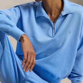 Pony Logo Quarter Zip Fleece Sweater