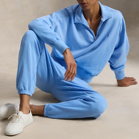 Pony Logo Quarter Zip Fleece Sweater