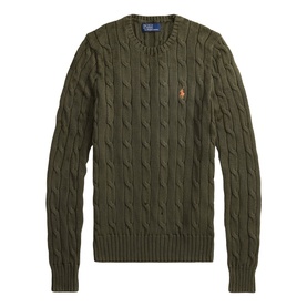 Polo Player Logo Cable Knit Sweater