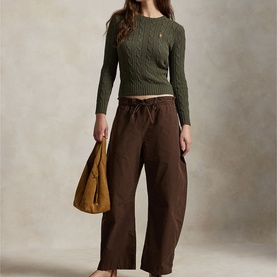 Polo Player Logo Cable Knit Sweater