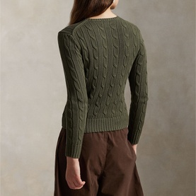 Polo Player Logo Cable Knit Sweater