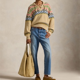 Fair Isle Lace-Up Sweater