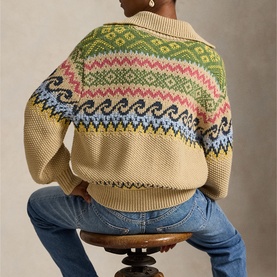 Fair Isle Lace-Up Sweater