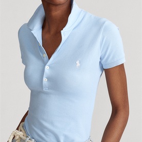 Polo Player Logo Stretch Polo Shirt