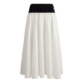 Pony Logo Contrast Waistband Flared Skirt