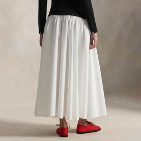 Pony Logo Contrast Waistband Flared Skirt